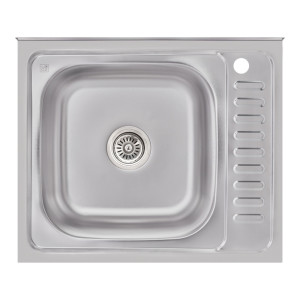 Кухонна мийка Lidz 6050-L 0,6 мм Satin (LIDZ6050L06SAT)