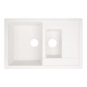 Кухонная мойка с дополнительной чашей Lidz 780x495/200 WHI-01 (LIDZWHI01780495200)