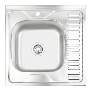 Кухонна мийка Lidz 6060-L 0,6 мм Satin (LIDZ6060SAT06)