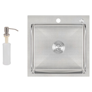 Набір 2  в 1 Lidz кухонна мийка H5050 3.0/1.0 мм Brush + дозатор для миючого засобу