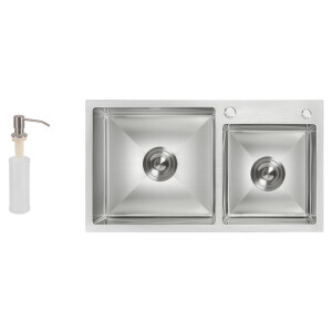 Набір 2 в 1 Lidz кухонна мийка H7843 3.0/1.0 мм Brush + дозатор для миючого засобу