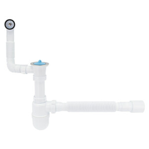 Сифон для раковини Lidz (WHI) 60 08 E004 00 з круглим переливом (вихід 50 мм)