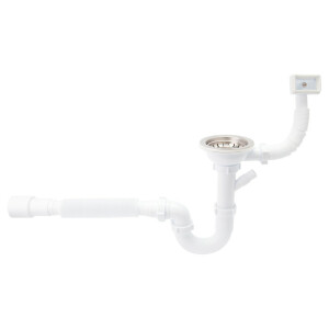 Сифон для кухонної мийки Lidz (WHI) 60 05 M004 00 прямоточний (выхід 50 мм)