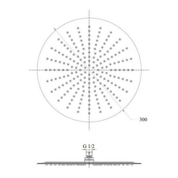 Лейка для верхнего душа Lidz (CRM) 51 10 103 30, Ø30 см