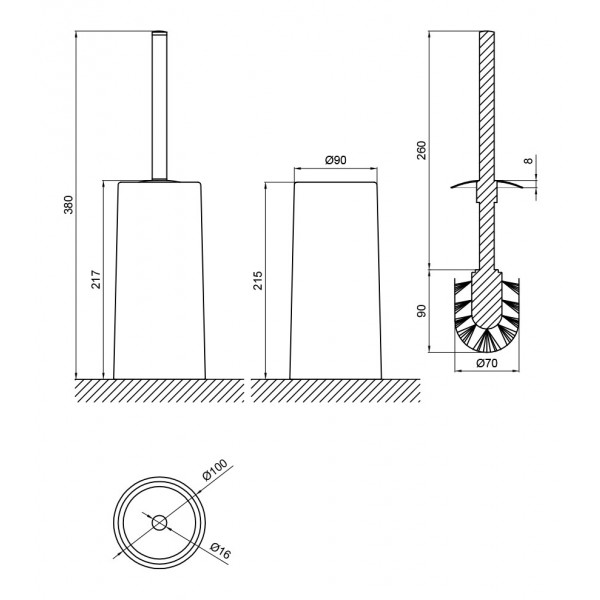 Йоржик для унітаза Lidz (ORA) 121.05.10