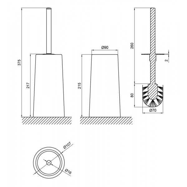 Йоржик для унітаза Lidz (WHI) 121.05.12