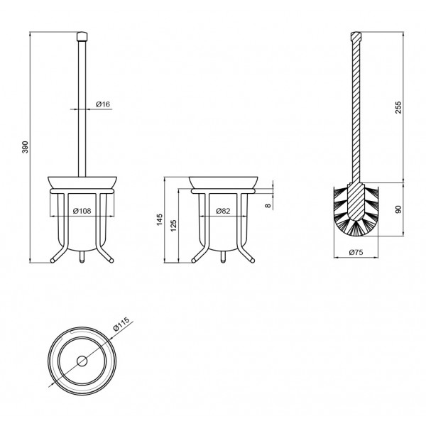 Йоржик для унітаза Lidz (CRG) 121.05.04