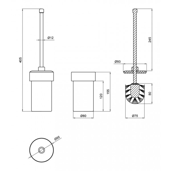 Йоржик для унітаза Lidz (CRG) 121.05.05