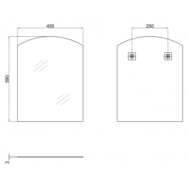 Зеркало Lidz 140.07.01 455х590
