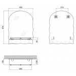 Зеркало Lidz 140.07.02 425х575х105 с полкой