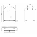 Зеркало Lidz 140.07.03 500х690х110 с полкой