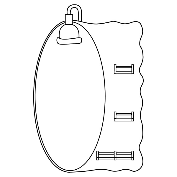 Зеркало Lidz 140.07.05 480х675х100 со светильником и с 3-мя полками