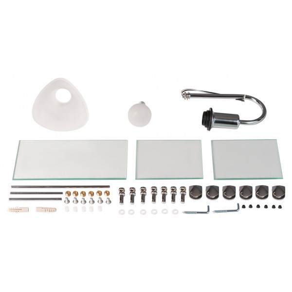 Зеркало Lidz 140.07.05 480х675х100 со светильником и с 3-мя полками