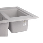 Кухонная мойка с дополнительной чашей Lidz 615x500/200 GRA-09 (LIDZGRA09615500200)