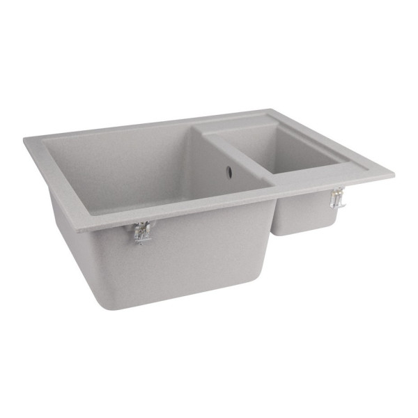 Кухонная мойка с дополнительной чашей Lidz 615x500/200 GRA-09 (LIDZGRA09615500200)