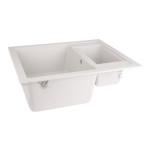 Кухонная мойка с дополнительной чашей Lidz 615x500/200 WHI-01 (LIDZWHI01615500200)