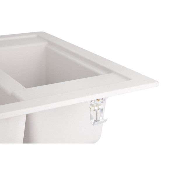 Кухонная мойка с дополнительной чашей Lidz 615x500/200 WHI-01 (LIDZWHI01615500200)