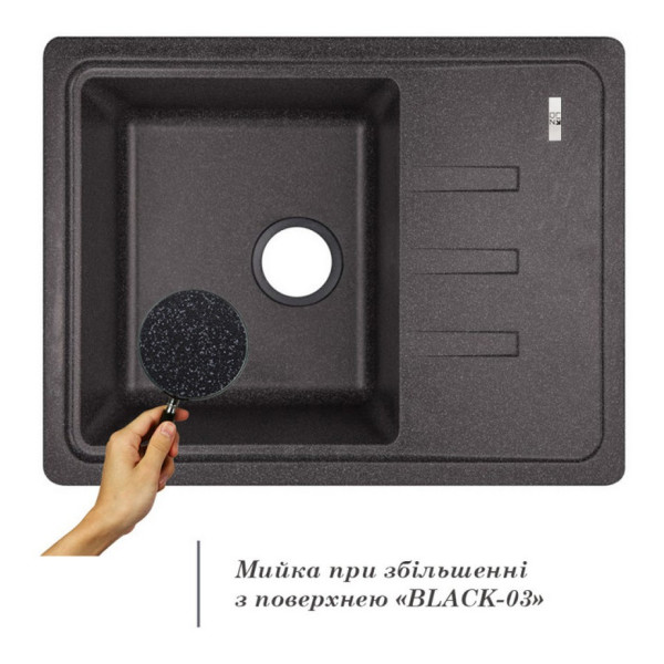 Кухонная мойка Lidz 620x435/200 BLA-03 (LIDZBLA03620435200)