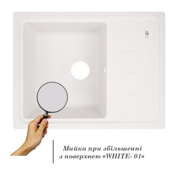 Кухонная мойка Lidz 620x435/200 WHI-01 (LIDZWHI01620435200)