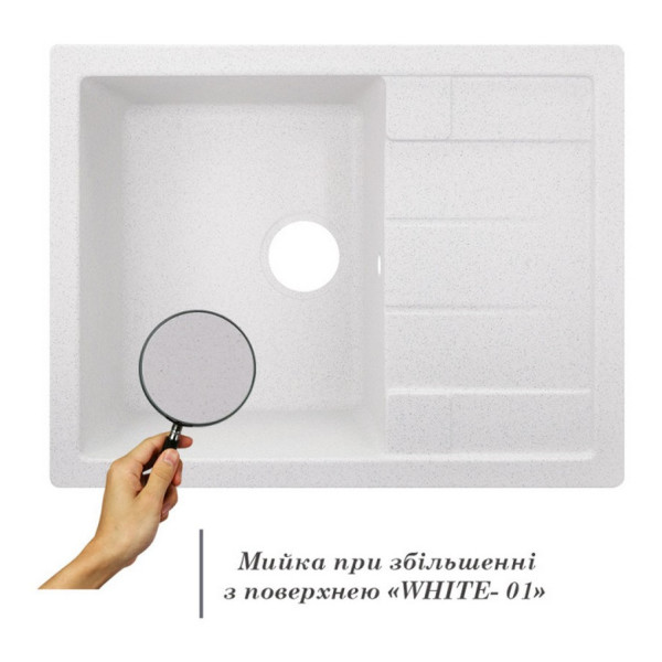 Кухонная мойка Lidz 650x500/200 WHI-01 (LIDZWHI01650500200)
