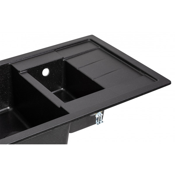 Кухонная мойка с дополнительной чашей Lidz 780x495/200 BLA-03 (LIDZBLA03780495200)