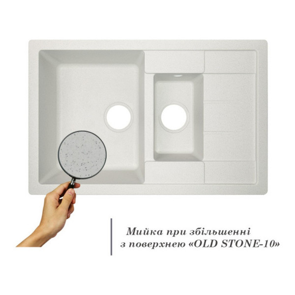 Кухонная мойка с дополнительной чашей Lidz 780x495/200 STO-10 (LIDZSTO10780495200)