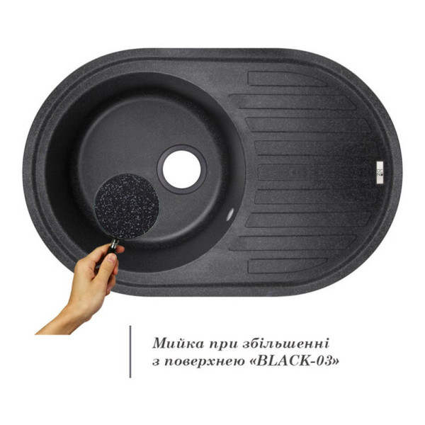 Кухонная мойка Lidz 780x500/200 BLA-03 (LIDZBLA03780500200)