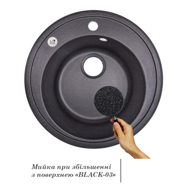 Кухонная мойка Lidz D510/200 BLA-03 (LIDZBLA03D510200)