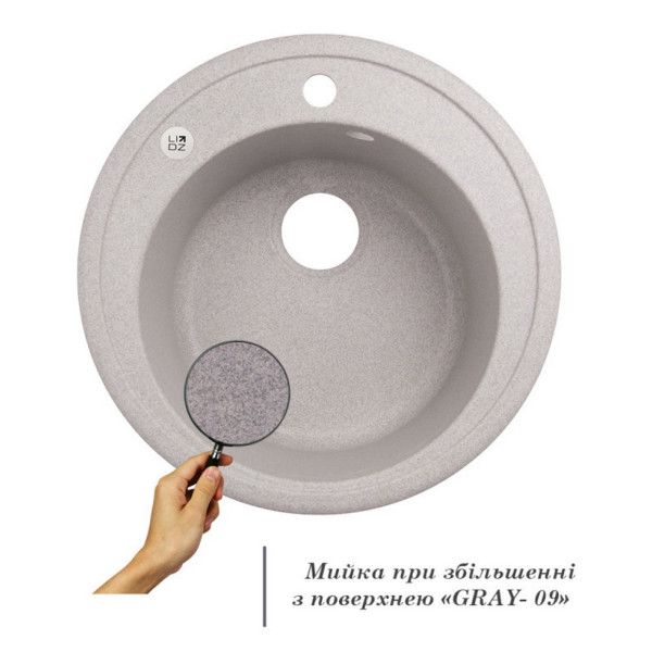 Кухонная мойка Lidz D510/200 GRA-09 (LIDZGRA09D510200)