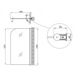 Штора на ванну Lidz Brama SS80x140R.CRM.FR стекло Frost 6 мм, правая