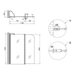 Штора на ванну Lidz Brama SS120x140L.CRM.FR стекло Frost 6 мм, левая