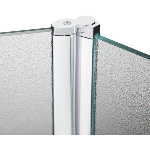 Штора на ванну Lidz Brama SS120x140L.CRM.FR стекло Frost 6 мм, левая