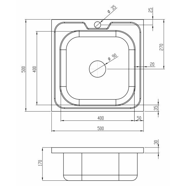 Кухонна мийка Lidz 5050 0,6 мм Decor (LIDZ5050DEC06)