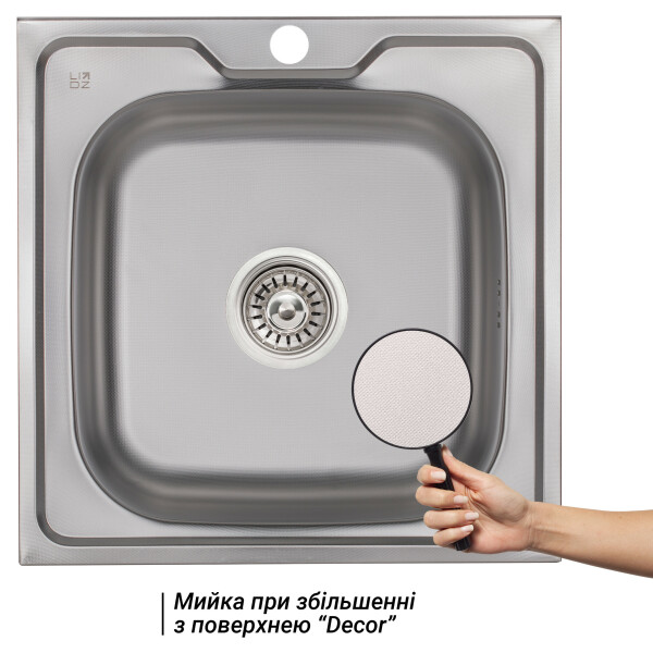 Кухонна мийка Lidz 5050 0,6 мм Decor (LIDZ5050DEC06)