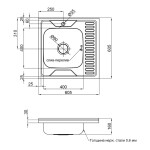 Кухонна мийка Lidz 6060-R 0,6 мм Decor (LIDZ6060RDEC06)