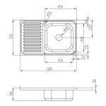 Кухонна мийка Lidz 5080-R 0,8 мм Decor (LIDZ5080RDEC06)