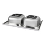 Кухонна мийка з двома чашами Lidz 6080 0,8 мм Decor (LIDZ6080DEC08)