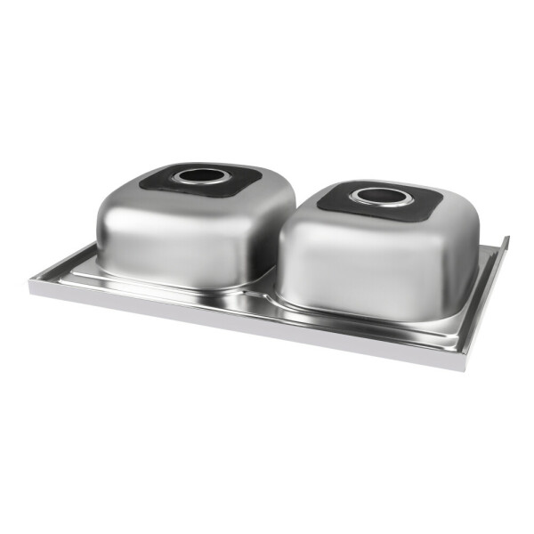 Кухонна мийка з двома чашами Lidz 6080 0,8 мм Decor (LIDZ6080DEC08)