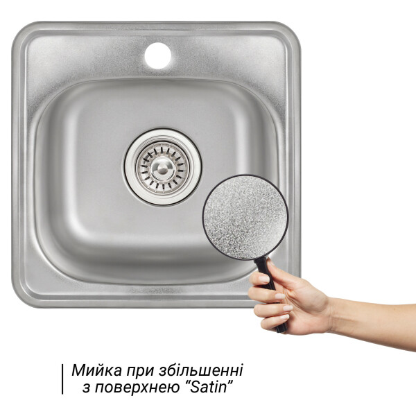 Кухонна мийка Lidz 3838 0,6 мм Satin (LIDZ3838POL06)