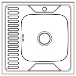 Кухонна мийка Lidz 6060-R 0,6 мм Satin (LIDZ6060RSAT06)