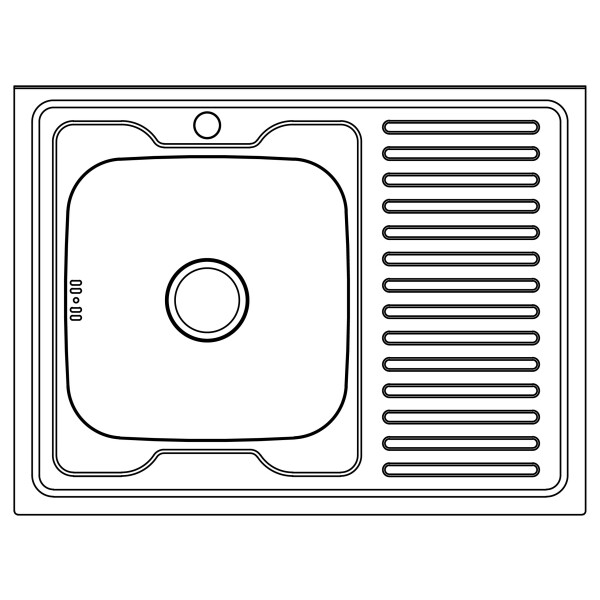 Кухонна мийка Lidz 6080-L 0,8 мм Satin (LIDZ6080LSAT8)