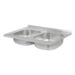 Кухонна мийка з двома чашами Lidz 6080 0,8 мм Satin (LIDZ6080DBSAT8)