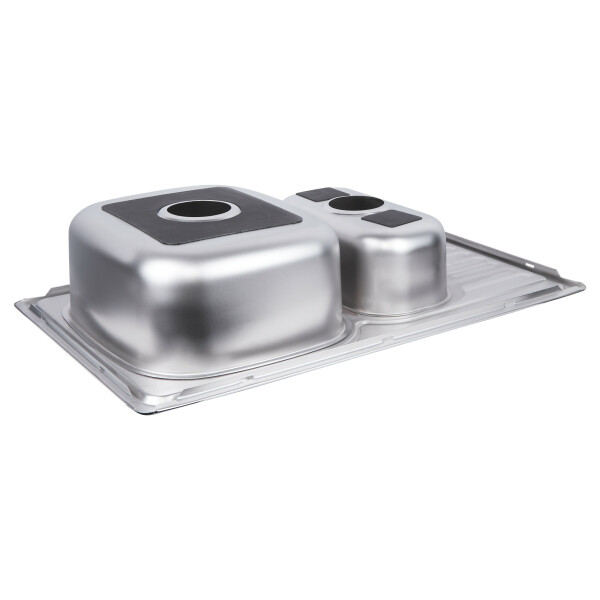 Кухонная мойка с дополнительной чашей Lidz 7850 0,8 мм Satin (LIDZ7850SAT8)