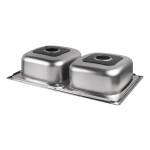 Кухонна мийка з двома чашами Lidz 7948 0,8 мм Satin (LIDZ7948SAT8)