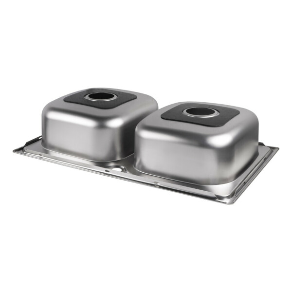 Кухонна мийка з двома чашами Lidz 7948 0,8 мм Satin (LIDZ7948SAT8)