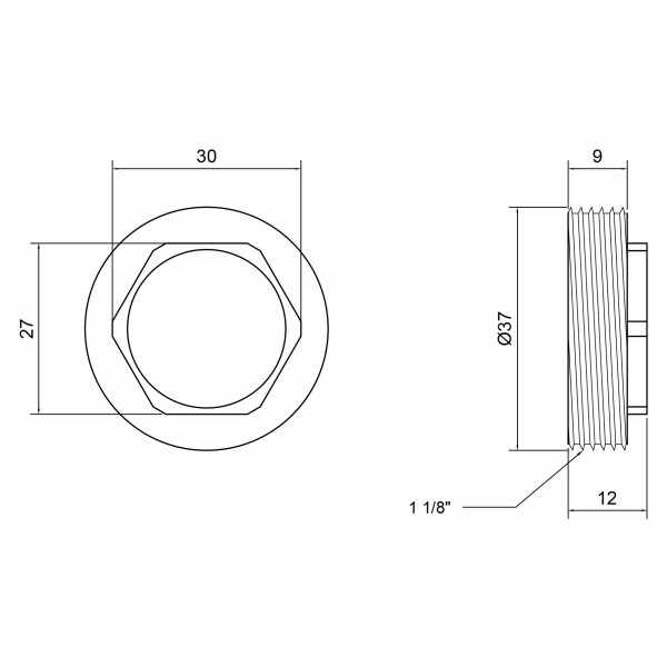 Гайка для картриджа Lidz (CRM) 46 03 001 35 35 мм