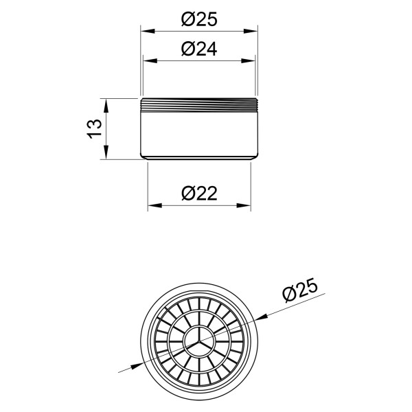 Аэратор Lidz (CRM) 48 00 024 01 с наружной резьбой
