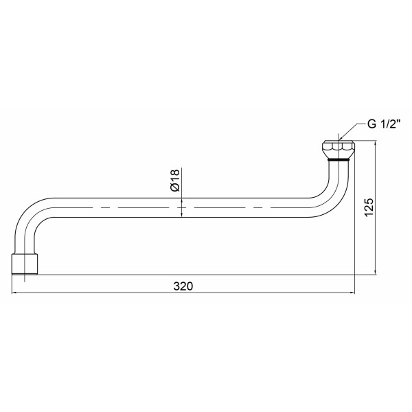 Излив для ванны Lidz (CRM) 54 02 330 01