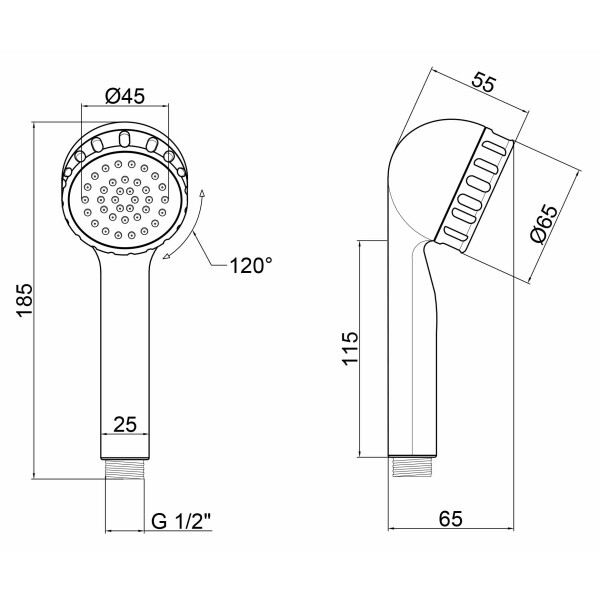Лейка для ручного душа Lidz (CRM) 51 16 000 00