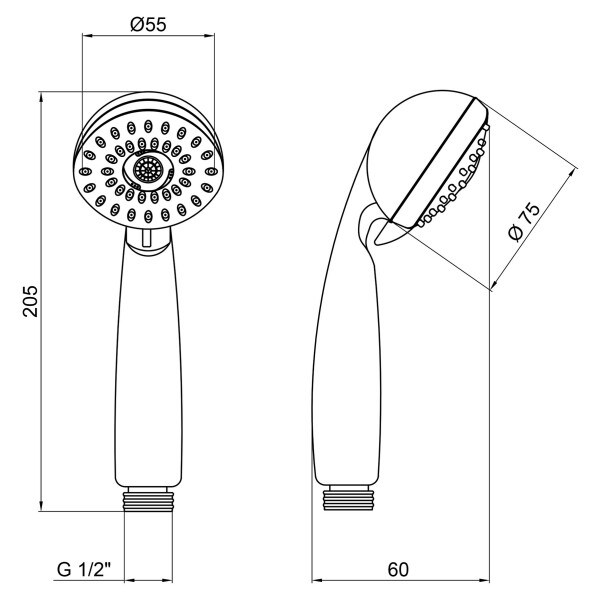 Лейка для ручного душа Lidz (CRM) 51 18 000 00